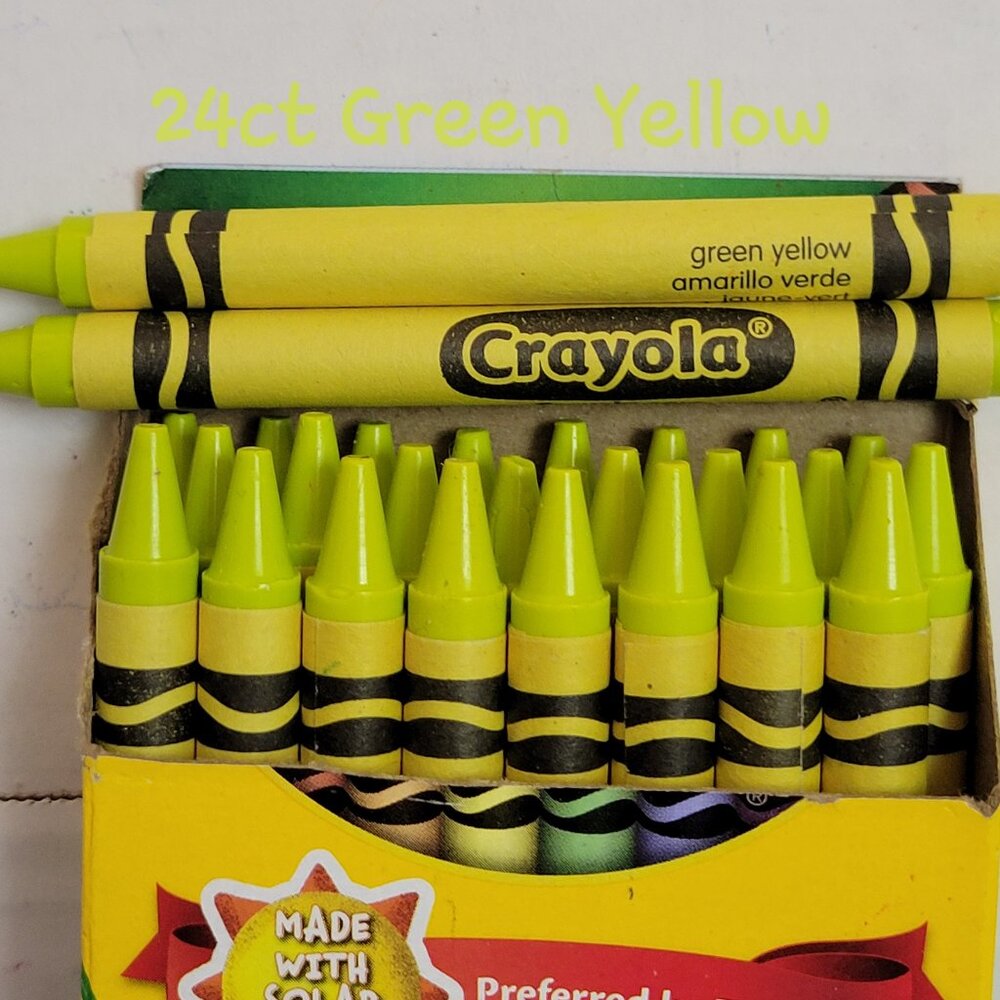 (24) Crayola Crayons (Green Yellow) Single Color Bulk Lot